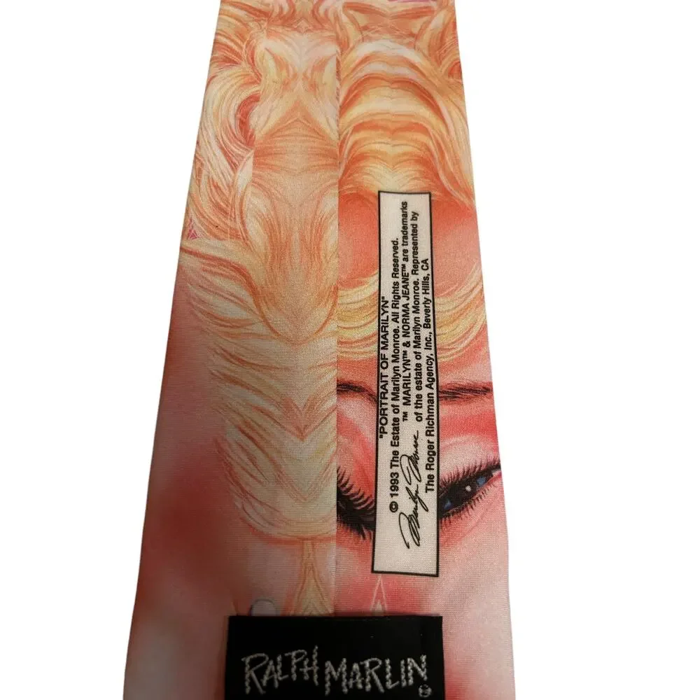 Vintage Ralph Marlin Pink Pin-Up Style Tie Retro Blonde Marylin Monroe‎